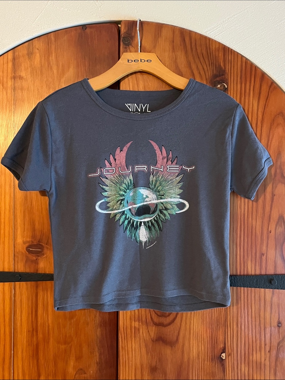 Vinyl Journey Graphic Tee in Charcoal with Multicolor Print - Picture 1 of 5